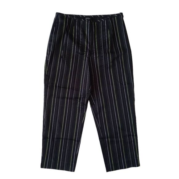 Peck & Peck Black and Green Pin Striped High Rise Dress Pants Women's Size 10 - Picture 1 of 12
